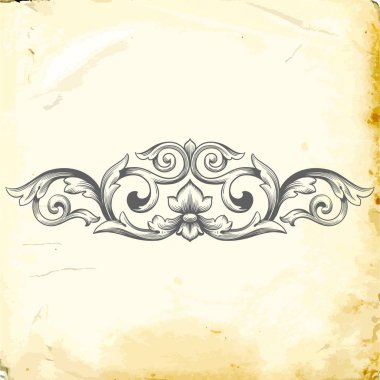 Tasarım için vintage elementlerin vektör barok 'u. 