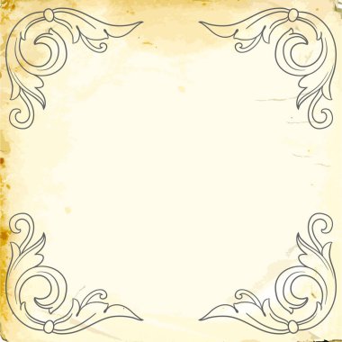 Tasarım için vintage elementlerin vektör barok 'u. 