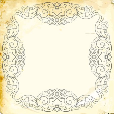 Tasarım için vintage elementlerin vektör barok 'u. 