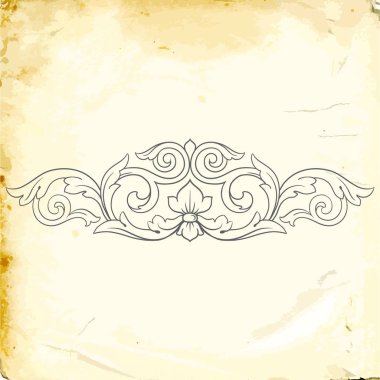 Tasarım için vintage elementlerin vektör barok 'u. 