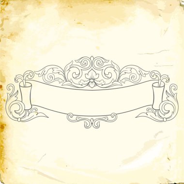 Tasarım için vintage elementlerin vektör barok 'u. 