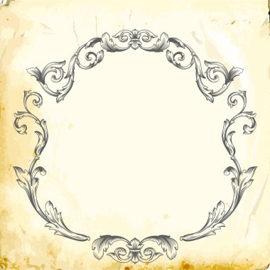 Tasarım için vintage elementlerin vektör barok 'u. 