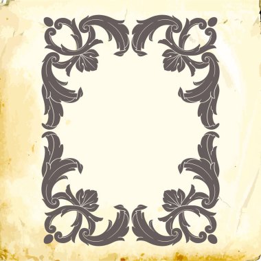 Tasarım için vintage elementlerin vektör barok 'u. 