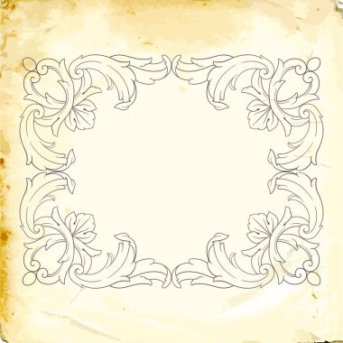 Tasarım için vintage elementlerin vektör barok 'u. 