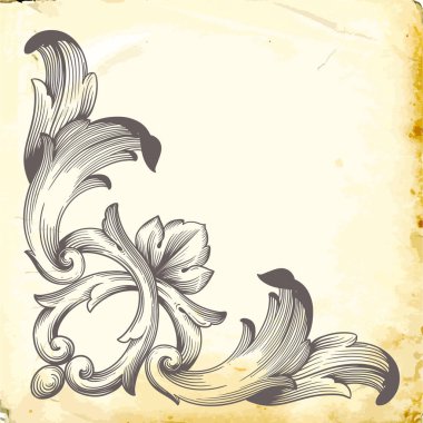 Tasarım için vintage elementlerin vektör barok 'u. 