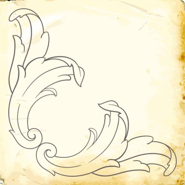 Tasarım için vintage elementlerin vektör barok 'u. 