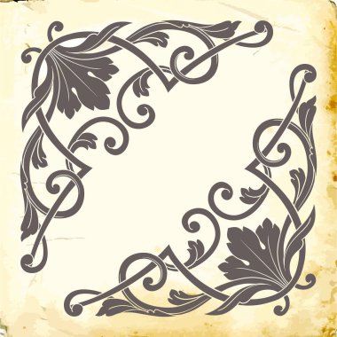 Tasarım için vintage elementlerin vektör barok 'u. 