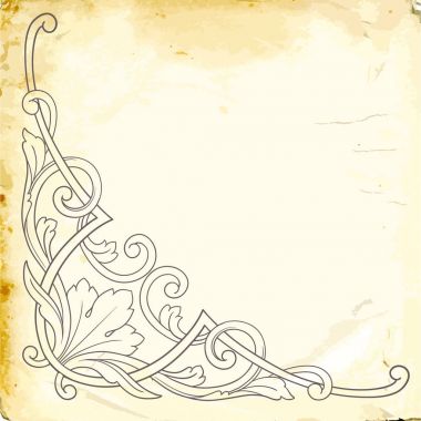 Tasarım için vintage elementlerin vektör barok 'u. 