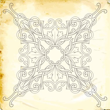 Tasarım için vintage elementlerin vektör barok 'u. 