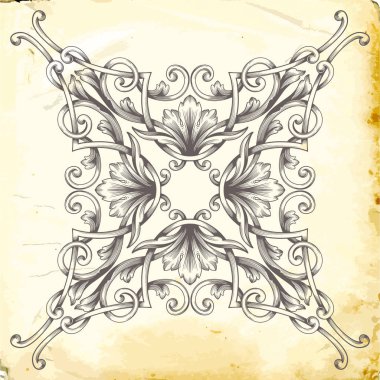 Tasarım için vintage elementlerin vektör barok 'u. 