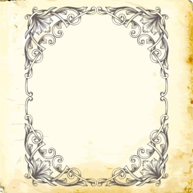 Tasarım için vintage elementlerin vektör barok 'u. 