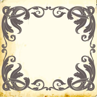 Tasarım için vintage elementlerin vektör barok 'u. 