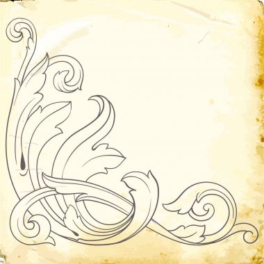 Tasarım için vintage elementlerin vektör barok 'u. 