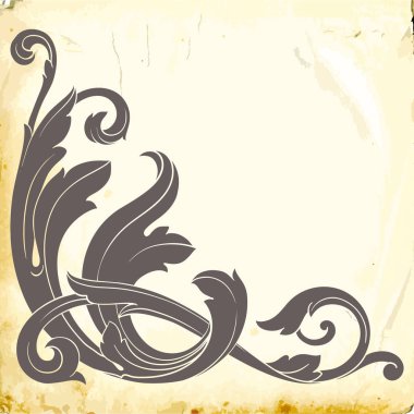 Tasarım için vintage elementlerin vektör barok 'u. 