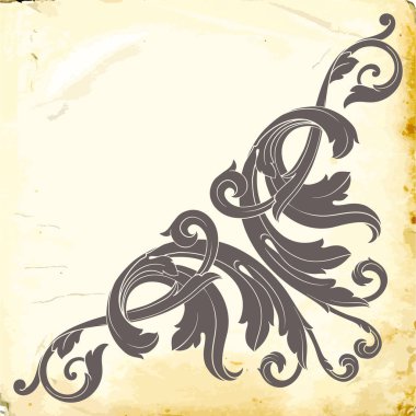 Tasarım için vintage elementlerin vektör barok 'u. 