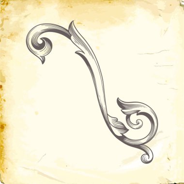 Tasarım için vintage elementlerin vektör barok 'u. 