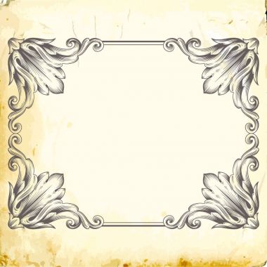 Tasarım için vintage elementlerin vektör barok 'u. 