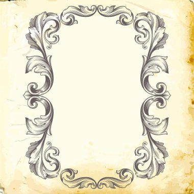 Tasarım için vintage elementlerin vektör barok 'u. 