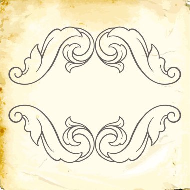 Tasarım için vintage elementlerin vektör barok 'u. 