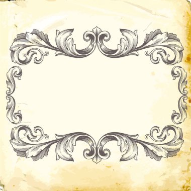 Tasarım için vintage elementlerin vektör barok 'u. 