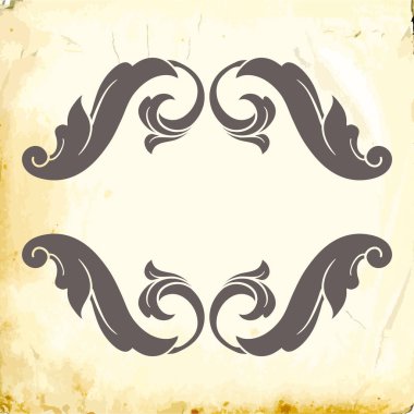 Tasarım için vintage elementlerin vektör barok 'u. 