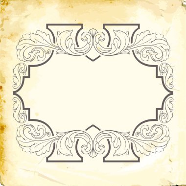 Tasarım için vintage elementlerin vektör barok 'u. 