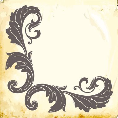 Tasarım için vintage elementlerin vektör barok 'u. 