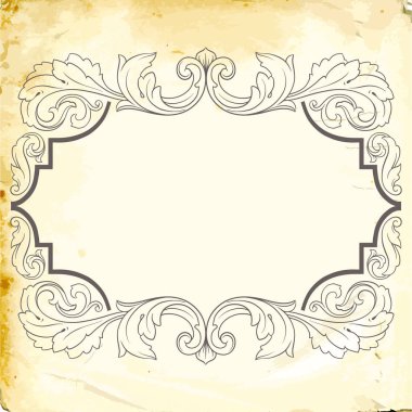 Tasarım için vintage elementlerin vektör barok 'u. 