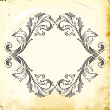 Tasarım için vintage elementlerin vektör barok 'u. 