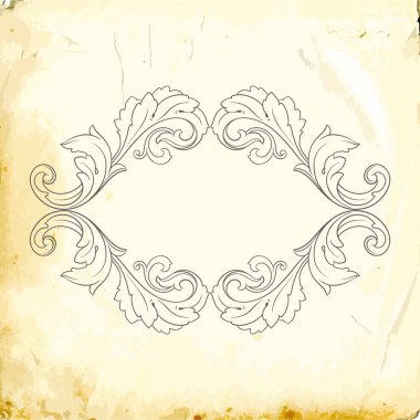 Tasarım için vintage elementlerin vektör barok 'u. 