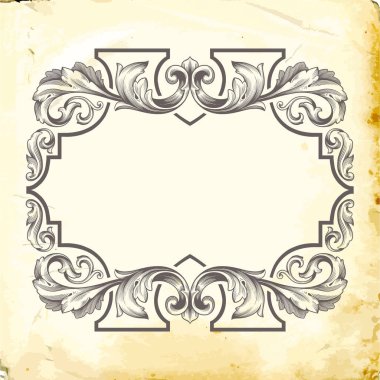 Tasarım için vintage elementlerin vektör barok 'u. 