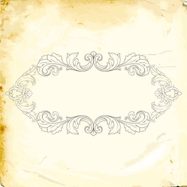 Tasarım için vintage elementlerin vektör barok 'u. 