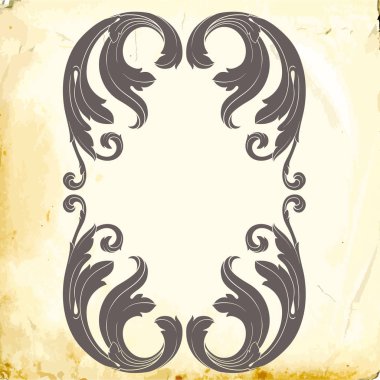 Tasarım için vintage elementlerin vektör barok 'u. 