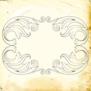 Tasarım için vintage elementlerin vektör barok 'u. 