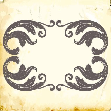 Tasarım için vintage elementlerin vektör barok 'u. 