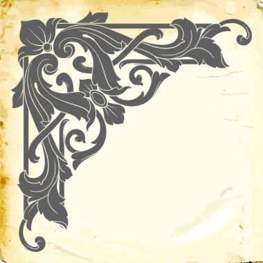 Tasarım için vintage elementlerin vektör barok 'u. 