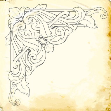 Tasarım için vintage elementlerin vektör barok 'u. 