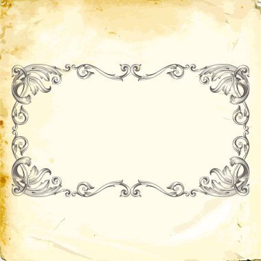 Tasarım için vintage elementlerin vektör barok 'u. 