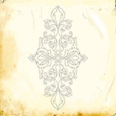 Tasarım için vintage elementlerin vektör barok 'u. 