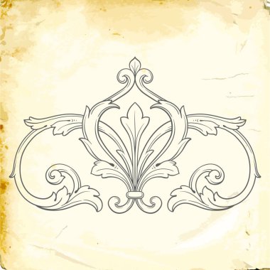 Tasarım için vintage elementlerin vektör barok 'u. 