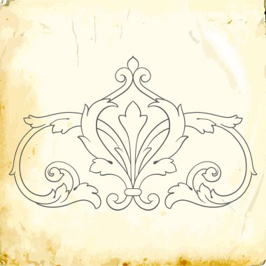 Tasarım için vintage elementlerin vektör barok 'u. 