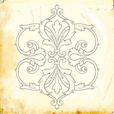 Tasarım için vintage elementlerin vektör barok 'u. 