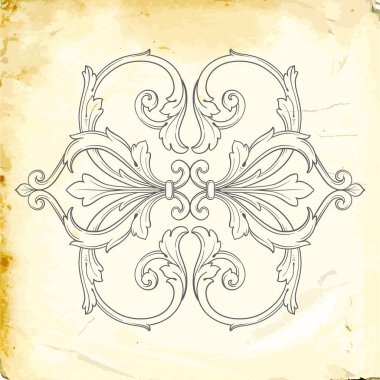 Tasarım için vintage elementlerin vektör barok 'u. 