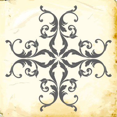 Tasarım için vintage elementlerin vektör barok 'u. 