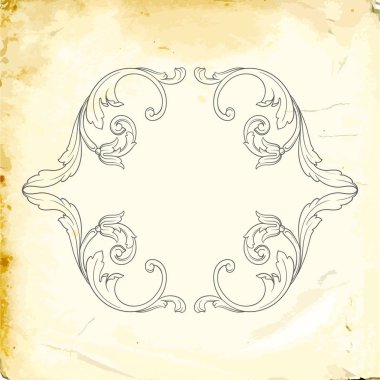 Tasarım için vintage elementlerin vektör barok 'u. 