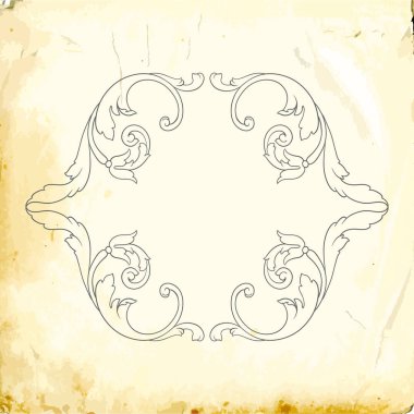 Tasarım için vintage elementlerin vektör barok 'u. 