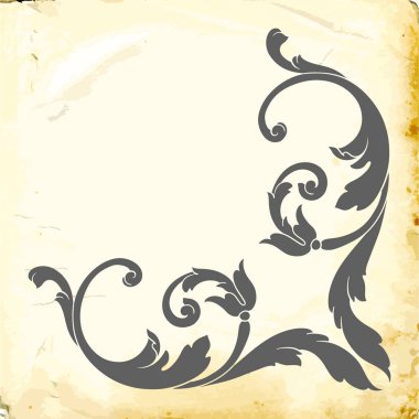 Tasarım için vintage elementlerin vektör barok 'u. 