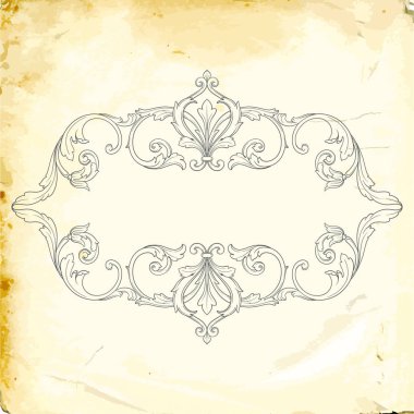 Tasarım için vintage elementlerin vektör barok 'u. 