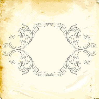 Tasarım için vintage elementlerin vektör barok 'u. 