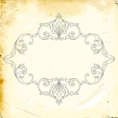 Tasarım için vintage elementlerin vektör barok 'u. 